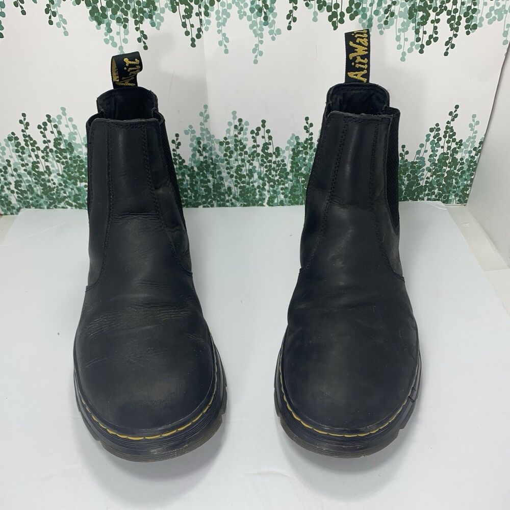 Dr. Marten’s Black Leather Pull-On Chelsea Mens Boots Size 9 US Or 42 EU - Picture 4 of 14